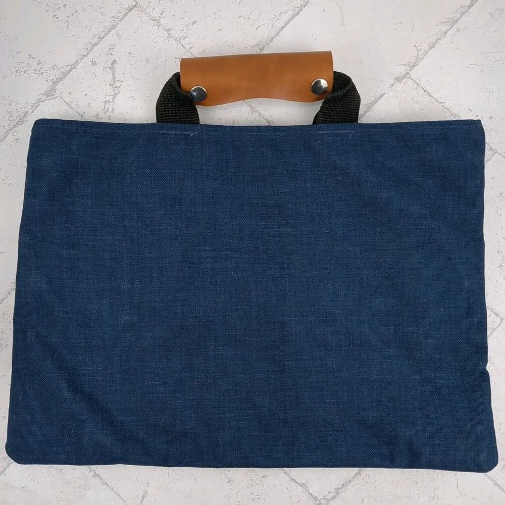 VTG EMS Eastern Mountain Sports Blue Canvas Briefcase Bag 1960s 1970s Logo
